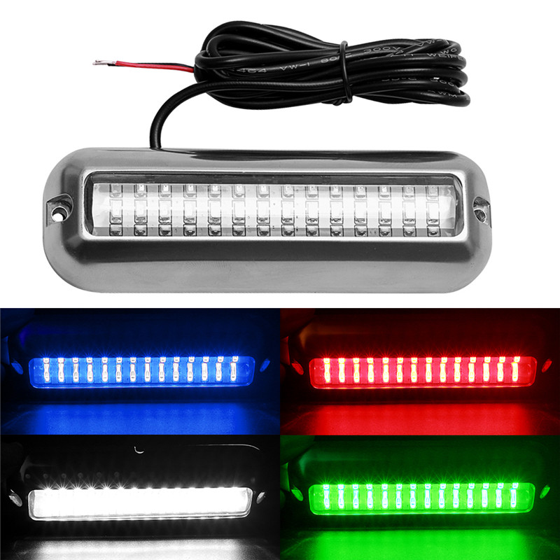 42LED 80W 538LM Stainless Steel Boat Transom Light Underwater Pontoon Marine Ship Boat Accessories Light Waterproof Marine Light