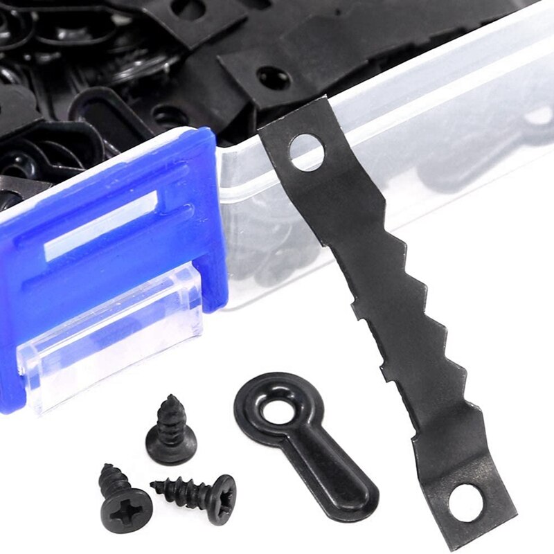 Foto Hangers Kit,80Pcs Zaagtand Fotolijst Opknoping Hangers En 80Pcs Turn Knop Met Schroeven, voor Thuis Decoratie