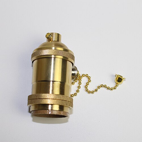 Vintage kobber lampeholder med switch guld holder 4 specifikationer  ac 90-260v e27 led til lysekrone lampe wire belysning: C-model