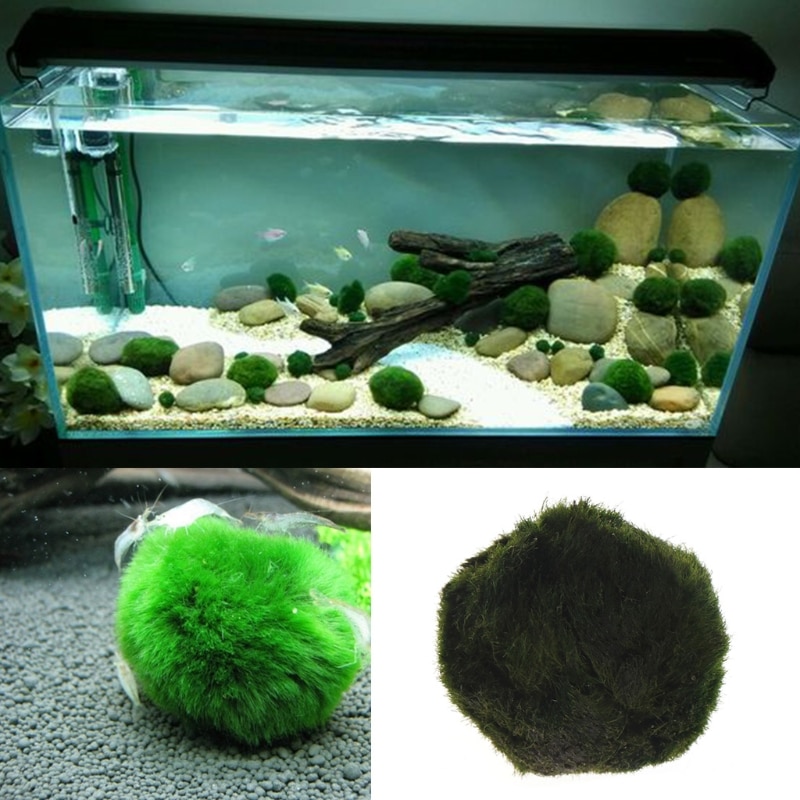 Artificial Moss Ball Fish Tank Aquarium Decor Ornament 2.5-4.5cm Natural Plants