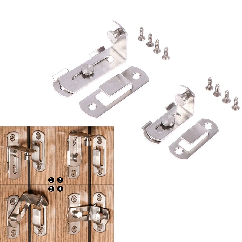 90 Degree Right Angle Door Latch Hasp Bending Latch Barrel Bolt with Screws for Doors Buckle Bolt Sliding Lock 3inch/4inch