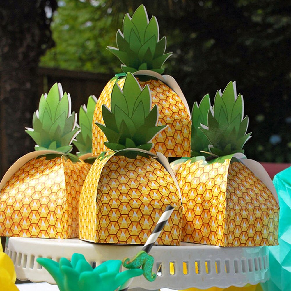 24 Stks/set Papier Ananas Tas Ananas Snoep Zakken Diy Bruiloft Gunsten Dozen Snoep Thuis Birthday Party Benodigdheden