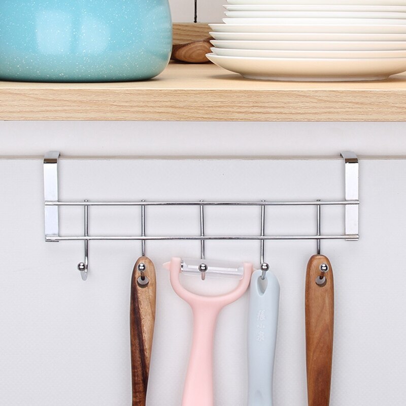 Køkken hængende hylde opbevaring kroge hængende garderobe skab organizer kop håndklæde holder kroge køkken tilbehør tilbehør