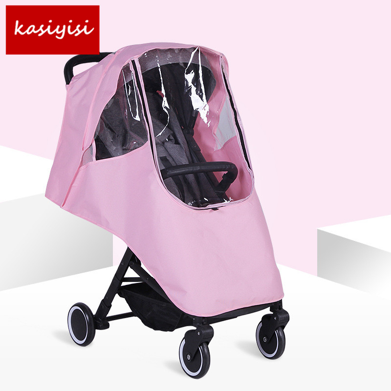 Stijl Waterdichte Cover Baby Winkelwagen Accessoires Regen Cap Regenjas Winddicht Cover Stofkap: pink