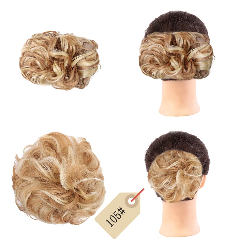 Dianqi Gignon Korte, Krullend, synthetische Blonde Haarspeld De Grote Pudding Haar Geknipt Om De Pruik Met Twee Plastic Kammen: 105