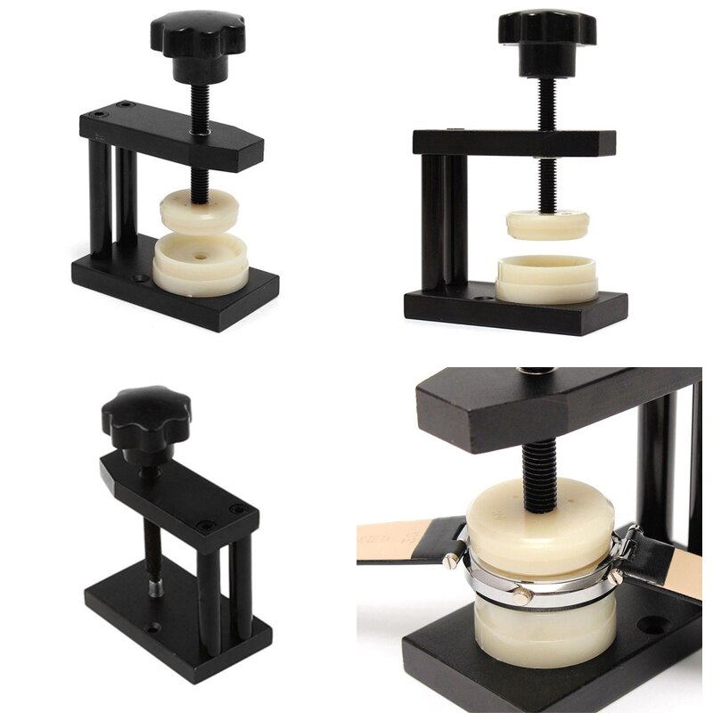 Abridor de prensa de carcasa trasera de reloj, Kits de reparación de ajuste de cierre de cristal, funda para reloj, tornillo, herramienta de relojero con 12 troqueles, 1 Uds.