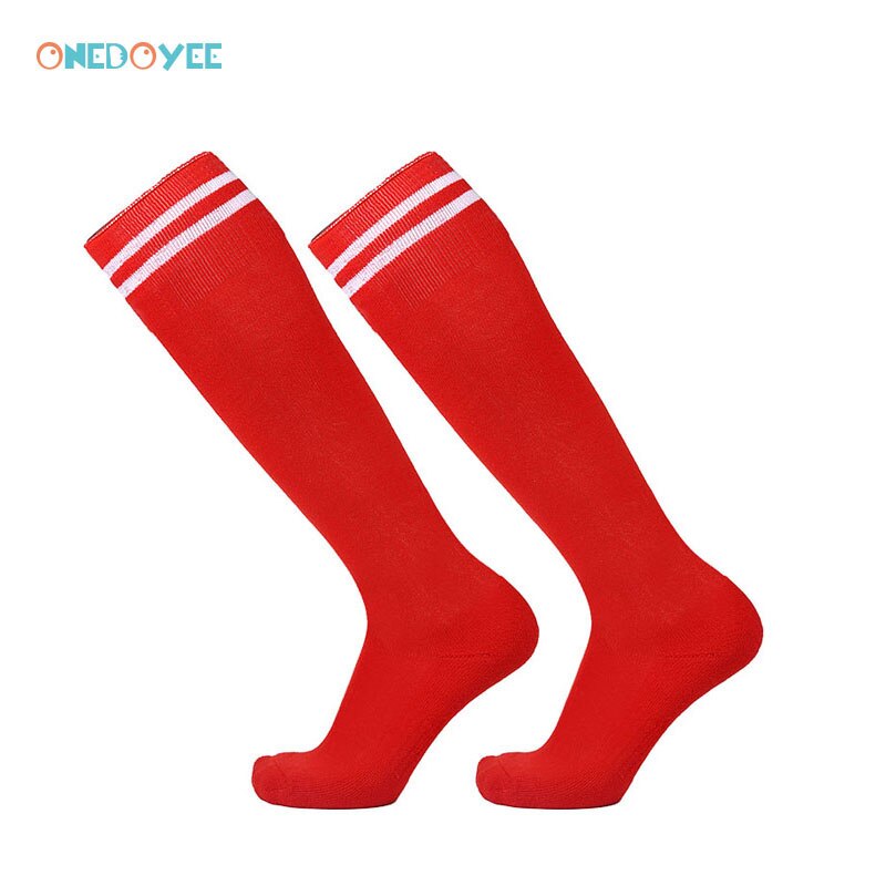 Onedoyee Sports Men Women Kids Football Socks Outdoor Running Soccer Socks Breathable Children Boys Stockings Socks Knee High: Ivory / Kids  Size