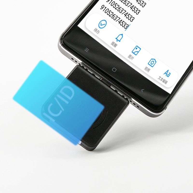 Mini lector Rfid portátil para el hogar, soporte para ventana/teléfono android, 13,56 mhz, tarjeta Nfc, Chip inteligente, lector Otg