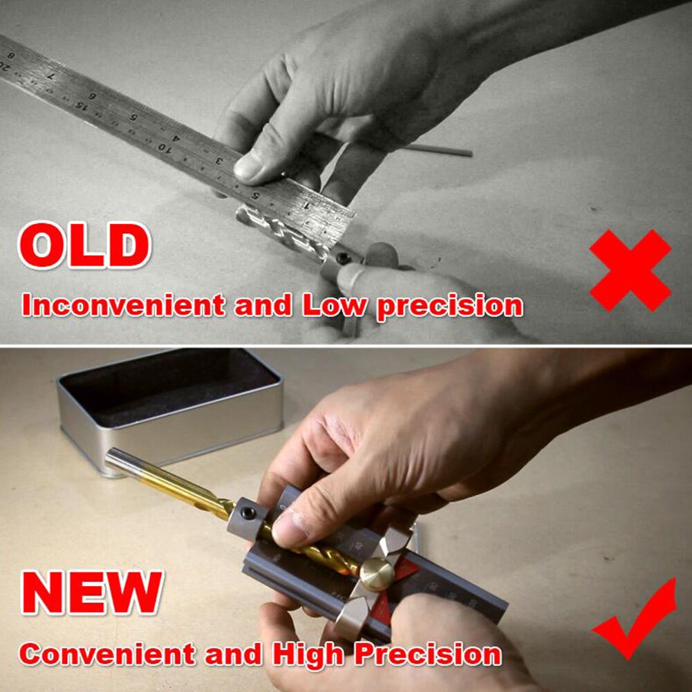 Trebearbeiding multifunksjonell aluminiumslegering borevinkelmåleinstrument sagblad boredybdemåleinstrument høydemåler