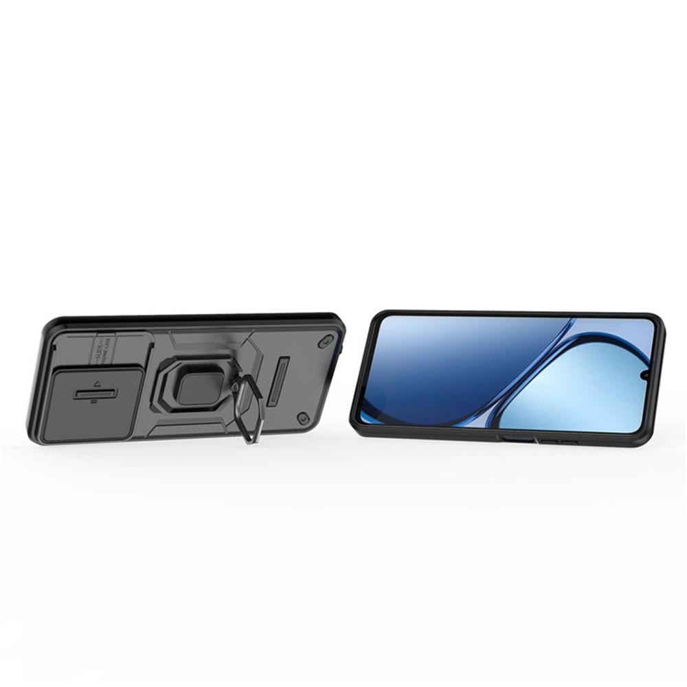 Dla OPPO Realme C61 C63 etui luksus pierścień + Ruchome okno Tylna pokrywa etui pancerne Dla OPPO Realme Narzo N63 C 61 C 63 etui na telefon