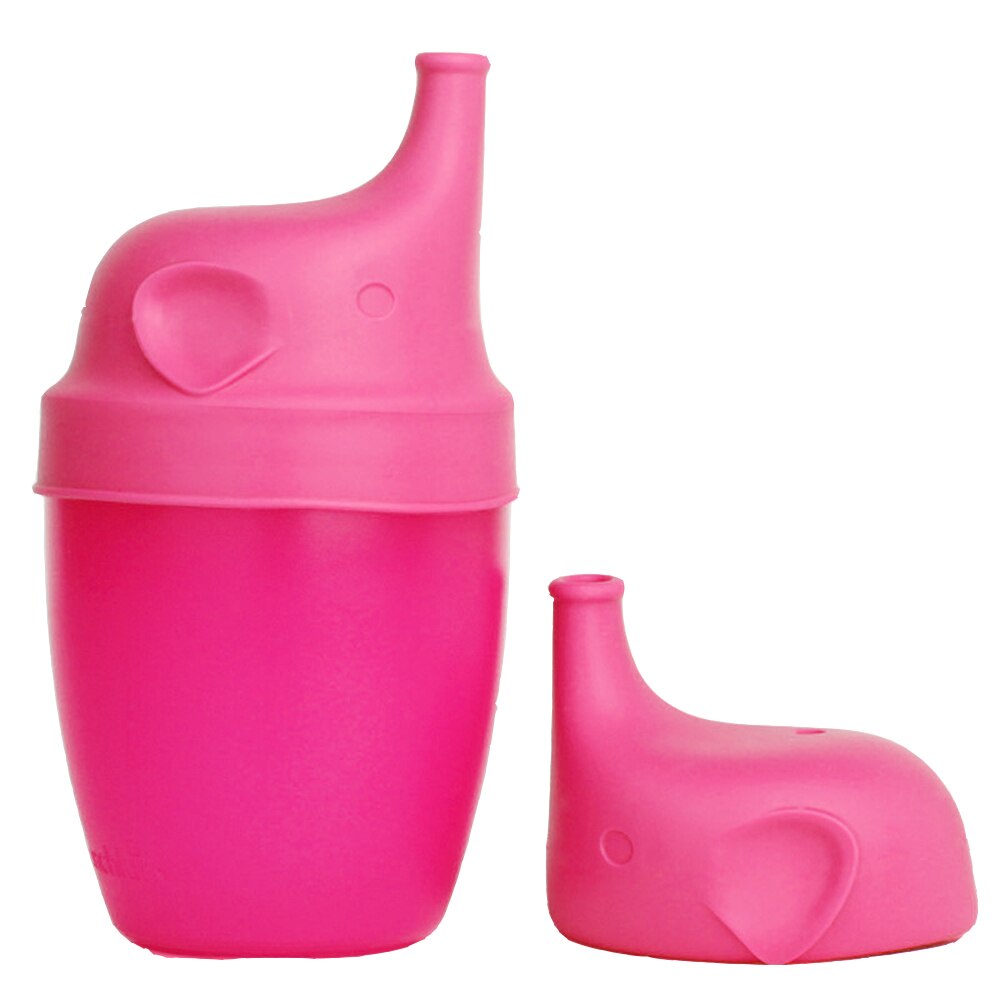 Siliconen babyvoedingsbekers, babybekers, peuter- en kinderbekers met siliconen tuitbeker: Rood