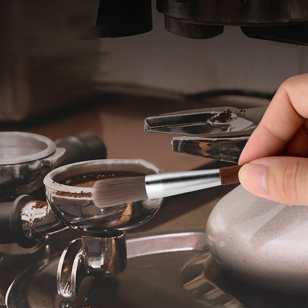 Coffee Residue Brush Easy Clean Coffee Brewing Brush Lightweight Easy to Use Practical Dense Bristle Cleaning Brush