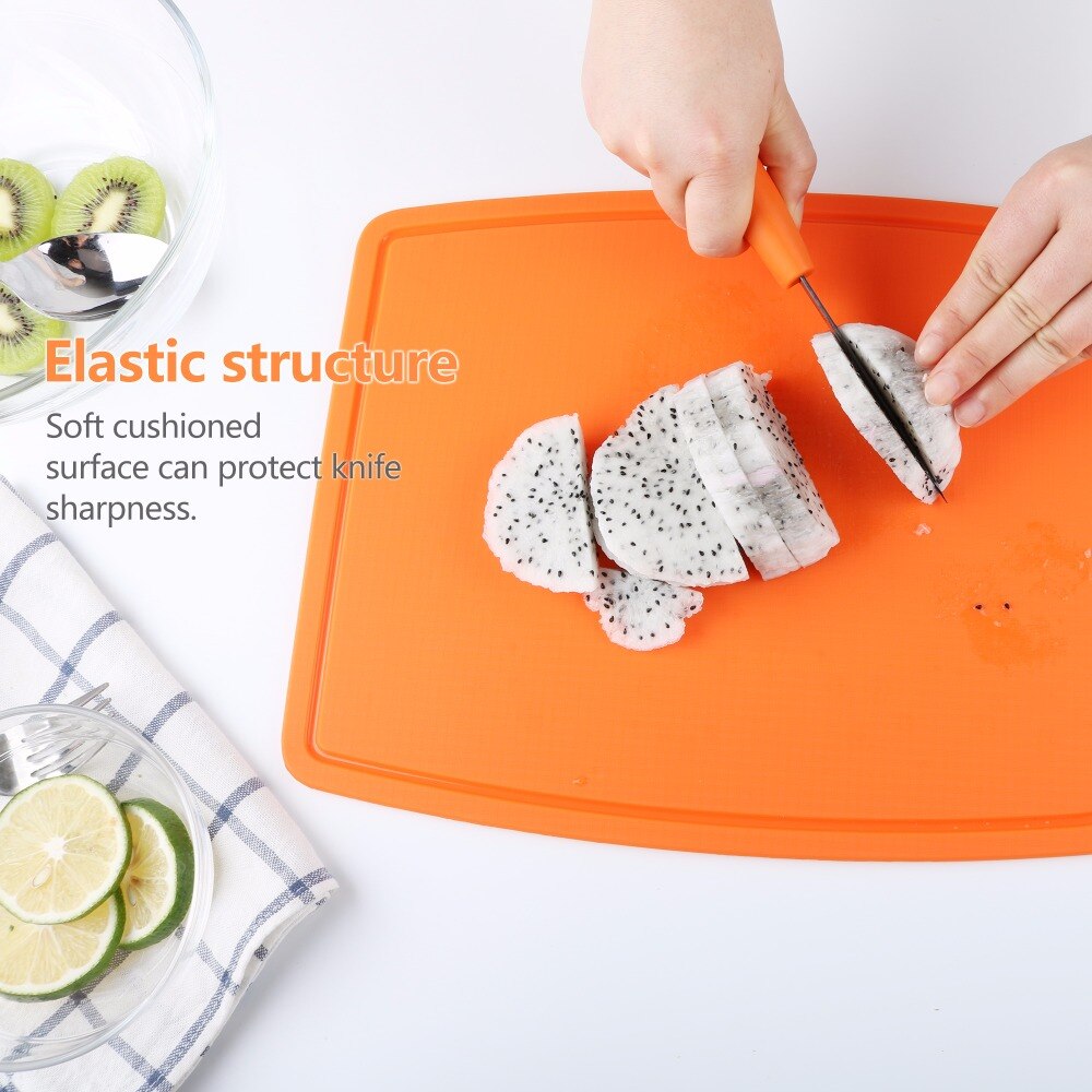 Liflicon Large Silicone Cutting Board Meat &amp; Veggie Cut Prep Nonslip Flexible Chopping Boards Antimicrobial Thick Cutting Boards