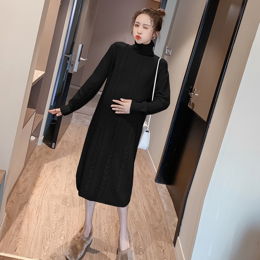 Pull à col roulé épais pour femme enceinte | , pull tricoté, coréenne, col roulé, automne hiver