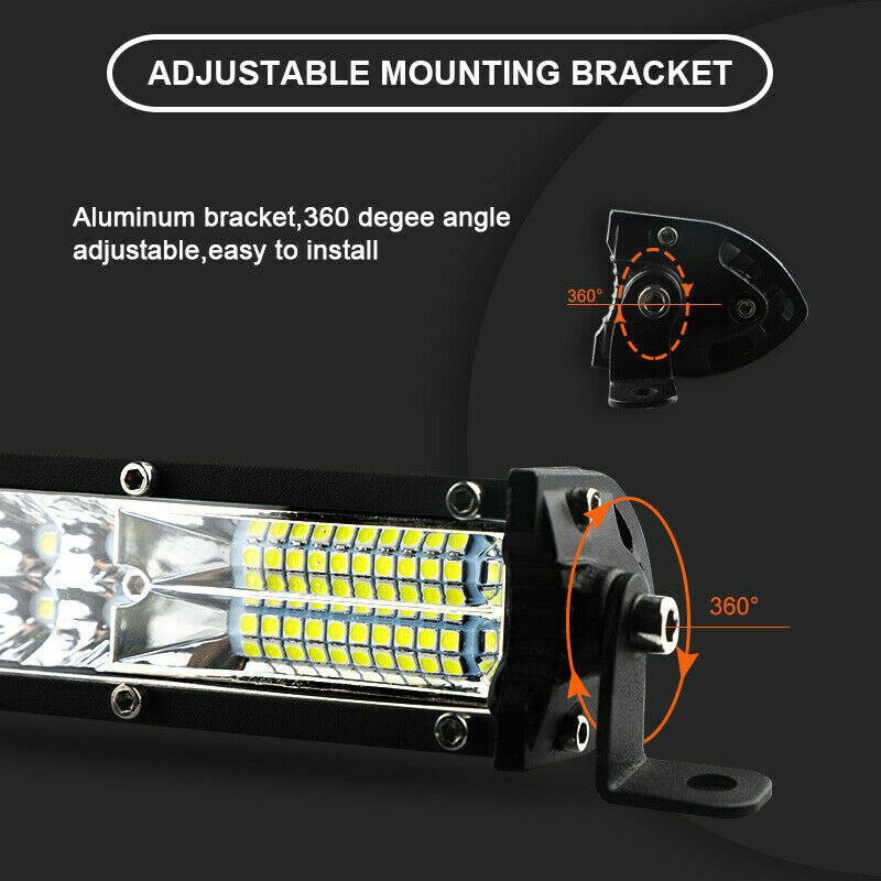 Dual Row Car LED Light Bar 10/20/30inch Slim Spot Flood Combo LED Bar Driving Lights for Auto Offroad 4x4 12V 24V
