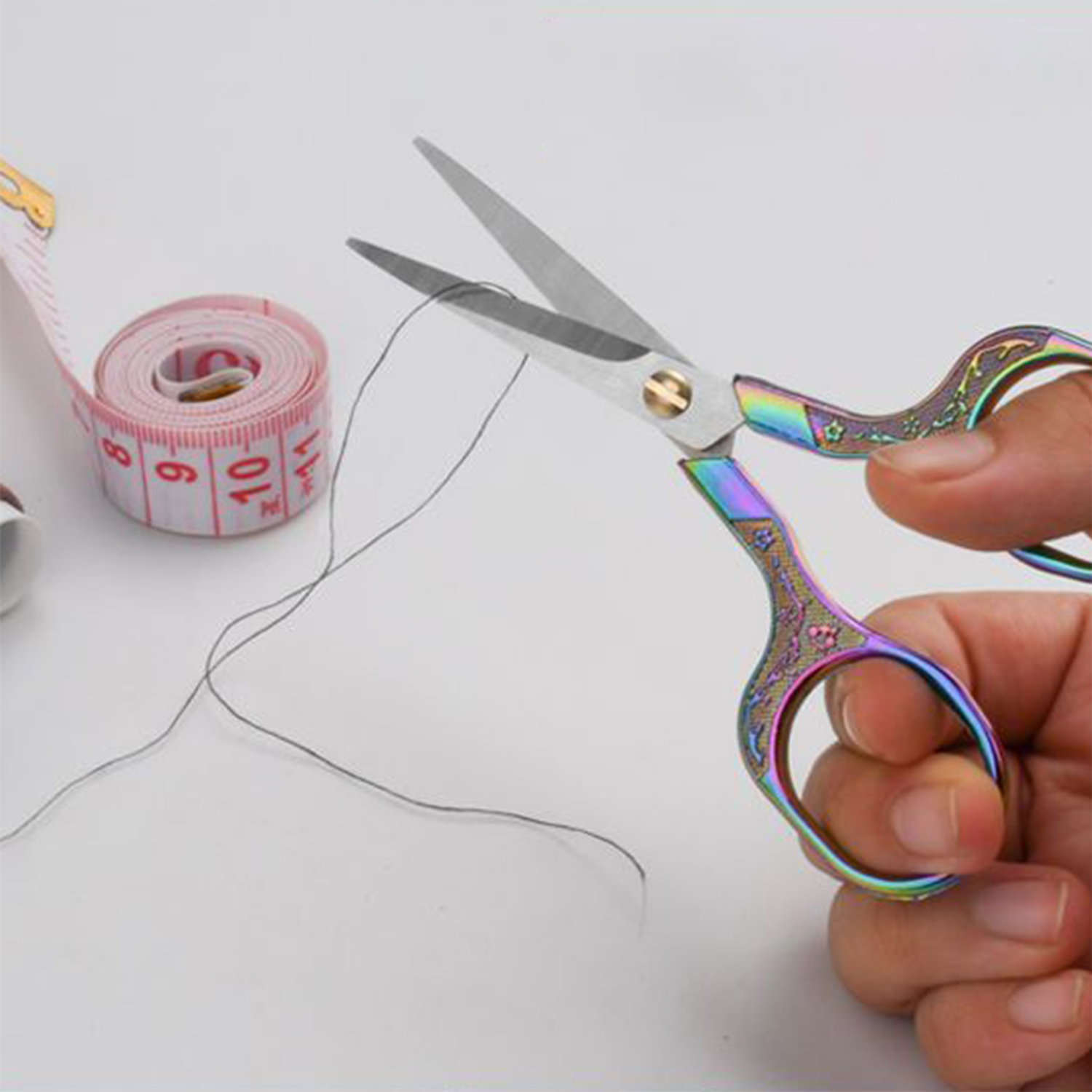 1pc sysaxar i rostfritt stål, retro broderisax, skräddarsax, tygskärare, gör-det-själv-sytillbehör