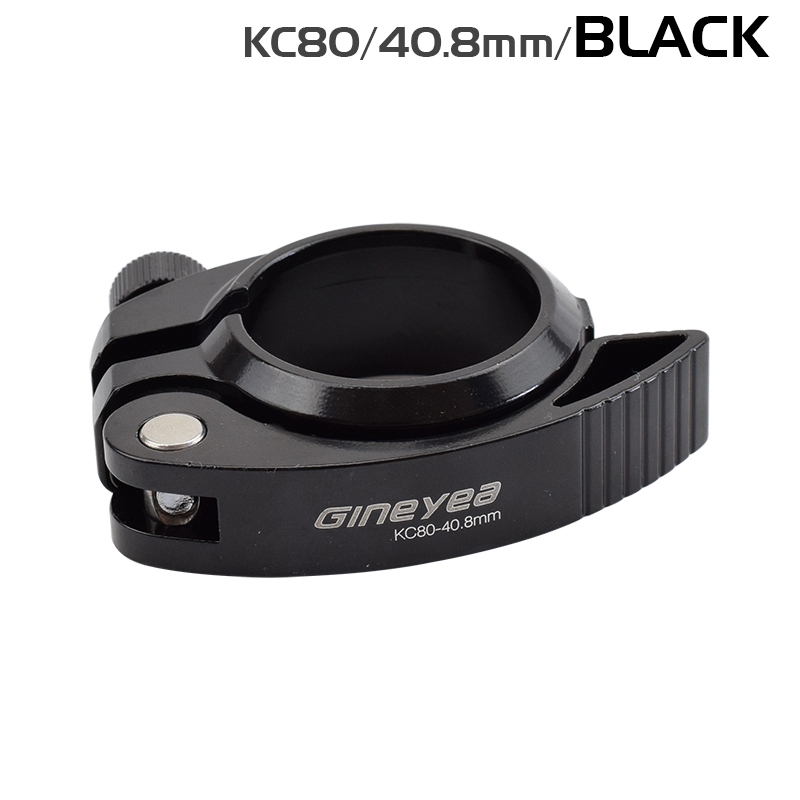 Braçadeira dobrável de liga de alumínio para bicicleta, braçadeira para selim de 40.8mm, liberação rápida, braçadeira de assento de bike dobrável para 33.9mm assento postal: Black