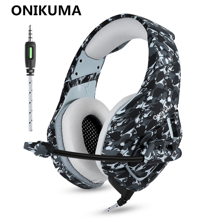 Onikuma  k1 camouflage  ps4 headset bass gaming koptelefoon game oordopjes microfoon voor pc mobiele telefoon xbox one tablet