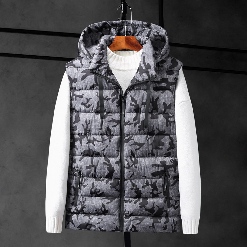 Winter Mouwloze Jas Dikker Hoed Warm Vest Camouflage Big Size 6XL 7XL 8XL 9XL Hoodie Kleding Gilet Uomo Camo Mens vest