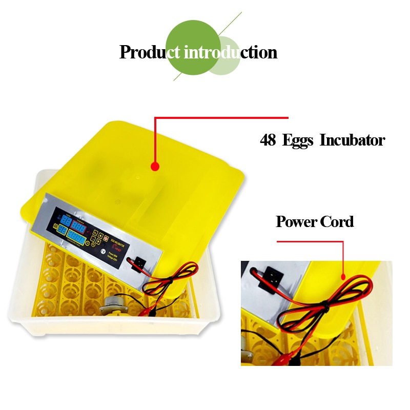 48 Egg Brooder Digital Automatic Egg Incubator Hatcher Chicken Poultry Humidity Temperature Control Hatching machine