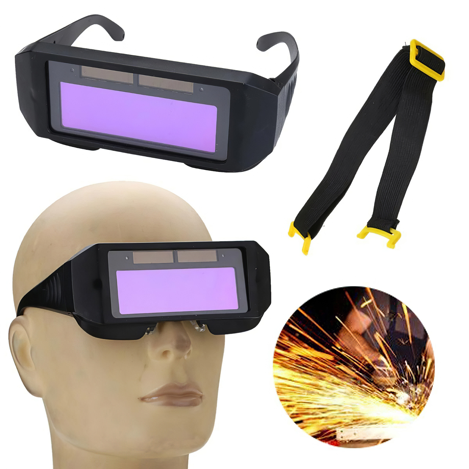 Solar Powered Welding Glass Welding Goggles Automatic Dimming Welding Glass With Anti-Glare For Gas Welding Steel Welding