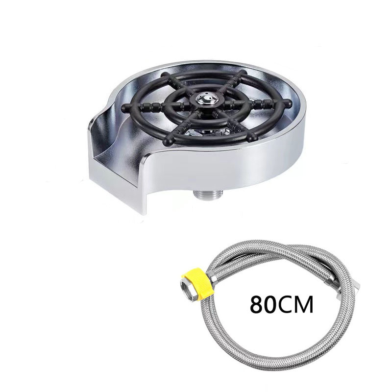 High Pressure Automatic Glass Cup Washer Kitchen Sink Rinser Machine Bar Cup Cleaner for Beer Milk Bottle Tea Cup Cleaning Tools: Brown