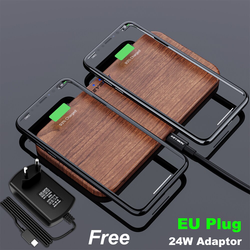 Keysion 5 Coils Dual Wireless Charger Stand Voor Iphone 12 11 Pro Xr Xs Max Qi Snelle Draadloze Opladen Pad voor Samsung S20 S10 S9: EU Plug Set-1