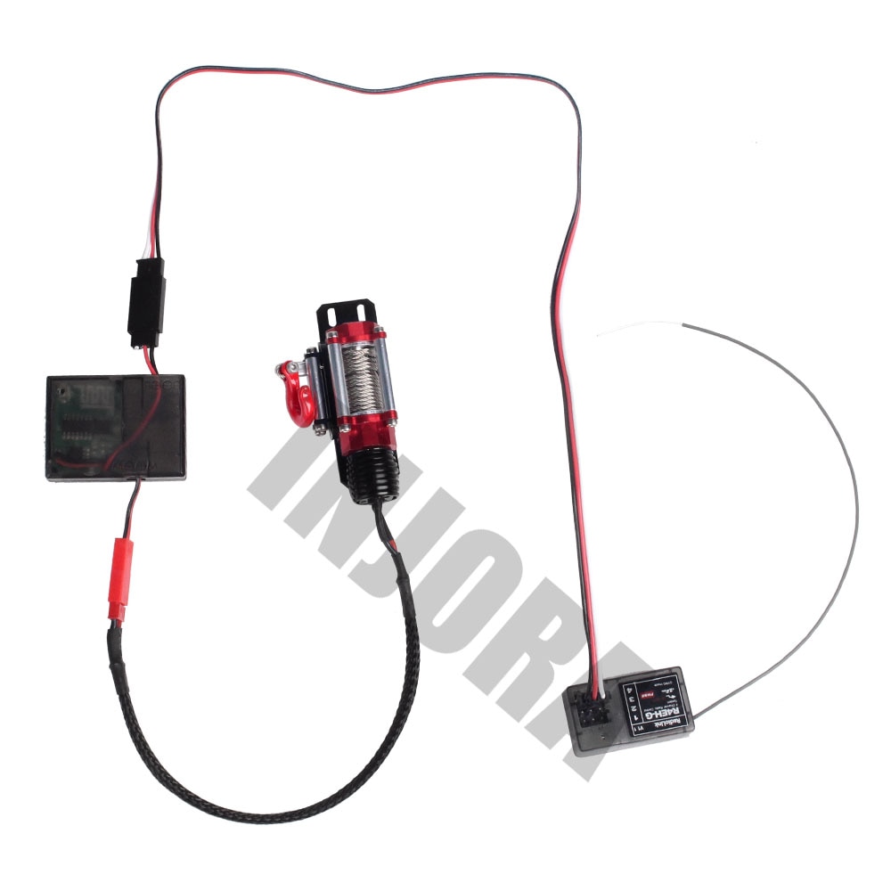 Injora rc bil metall vinsj + trådløs fjernkontroll til 1:10 rc beltebiler traxxas trx 4 aksial scx 10 90046 d90