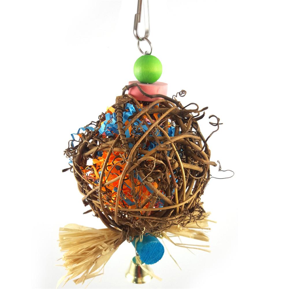 Columpio para aves, juguetes para aves, jaula para pájaros, perchas, colgante columpio, juguetes de ratán para conuras, loros, periquitos, cacatúas, guacamayos