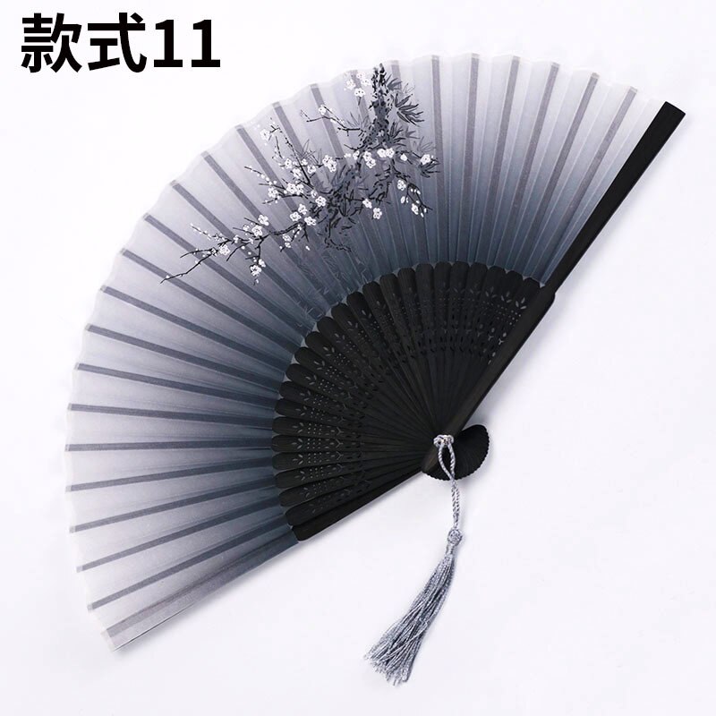 Éventail de danse classique chinois et japonais en soie, à tige en bois, de , , pour femme, décoration de la maison: 11