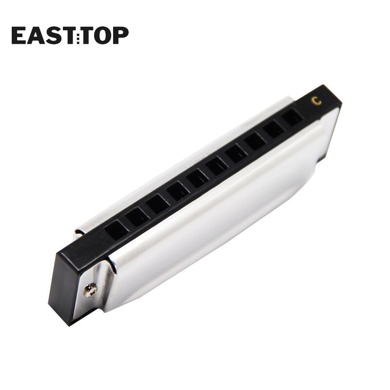 EASTTOP T10-3 10 Holes 20 Tones Stainless Steel Harp Diatonic Blues Harmonica Key Of C For Adults Kids Players