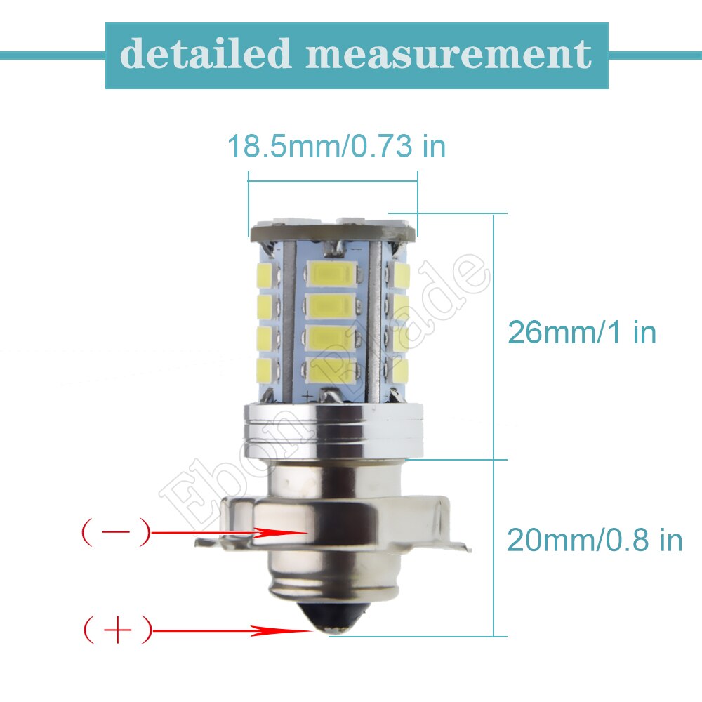 1Pcs P26S Motorfiets Led Koplamp 26SMD Scooter Bromfiets Lamp 6V 12V 24V 30V Wit Licht 3.5W Atv Motor Motor Head Lamp 6000K