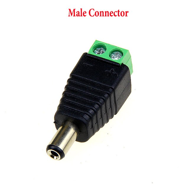 DC Connector Power Jack Plug Adapter 2.1 X 5.5MM 12V 5A Male+Female Power Connector for CCTV Camera Led Strip: Male