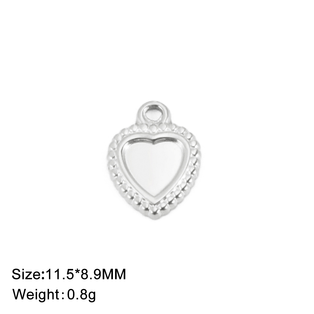 EUEAVAN-5 unids/lote de abalorios de acero inoxidable, collar con colgante de amor y corazón, suministros de fabricación de joyería DIY para mujer, hechos a mano al por mayor: Oro / Bañado en rodio de imitación
