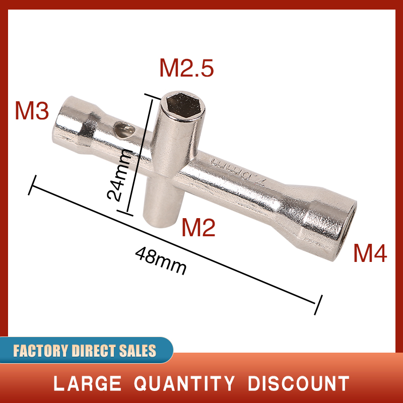 5 IN 1 Cross Wrench Set Nozzle Spanner Socket for 3D Printer Cleaner Tool Nozzles Toothbrush Copper Brush Cleaning Parts Hotbed