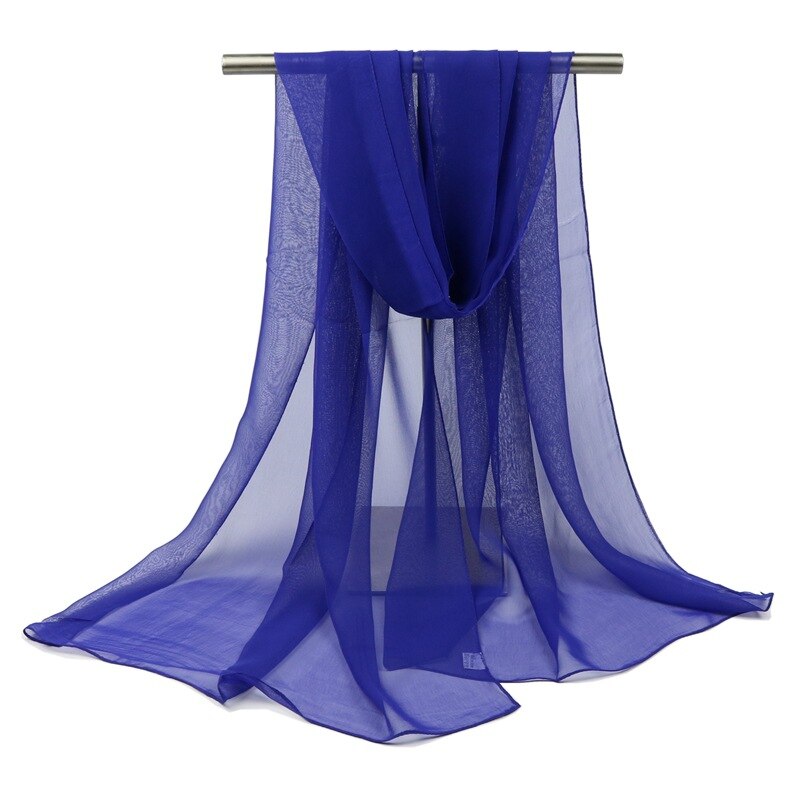 150*90cm solide hvite kvinner vanlig boble chiffon skjerf hijab wrap printe solide sjal strand utendørs store silke skjerf sjal kvinne
