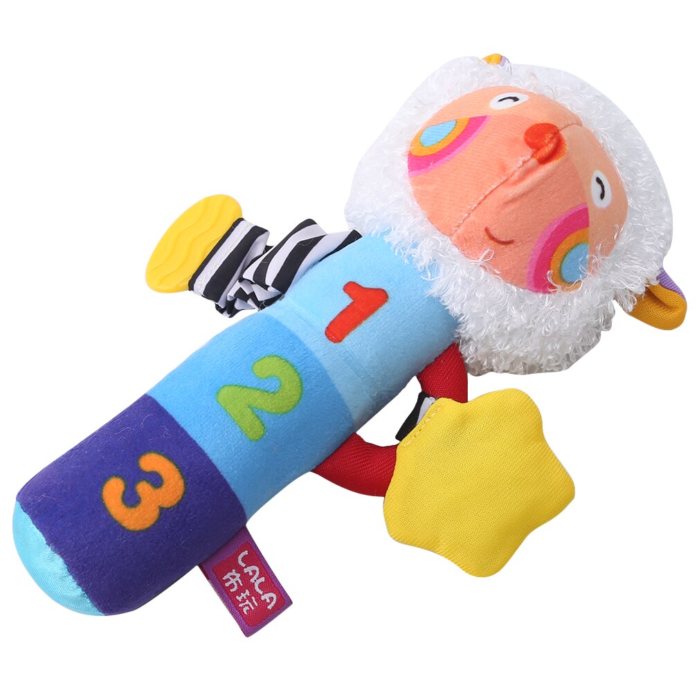Carino Differenti Del Fumetto BB Animale Bastone Mano Campana di Crepitio Del bambino sonaglio cellulari Del bambino Molle Del bambino Giocattoli di Peluche per 0-12 mesi di: Default Title