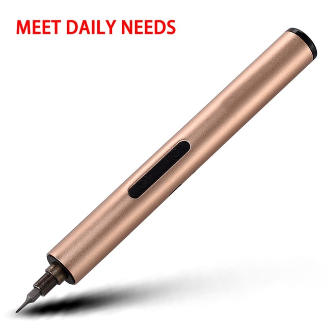 Mini Cordless Electric Screwdriver Rechargeable Screw Power Driver Tool Space Aluminum 0.16Nm For Smart Phone/Watch Repair Tools: Yellow