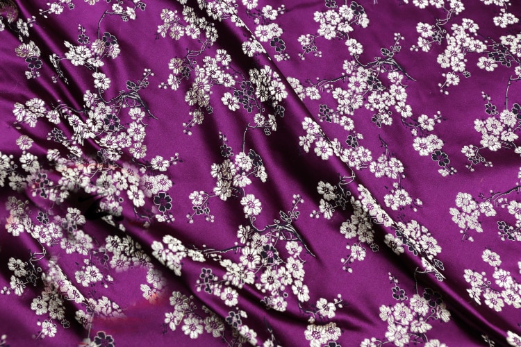 100 cm x 75 cm Roxo Wintersweet braocade fios tingidos tecido jacquard tapeçaria de cetim tecido jacquard tecido moda DIY roupas