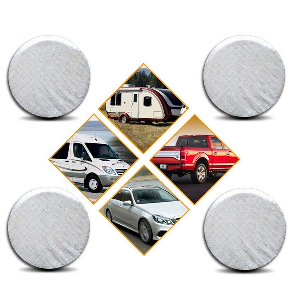 4PCS/Set Aluminum Foil Coated Car Wheel Cover Unqiue For RV Truck Trailer for Camper Motorhome Waterproof Tire Cover