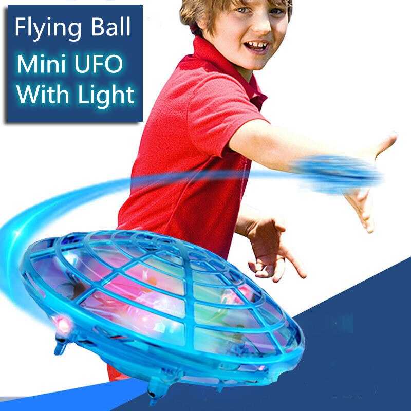 Vliegende Vliegtuig Ball Spinner Speelgoed Meisjes Hand Controlled Drone Helicopter 360 ° Roterende Mini Ufo Met Licht Kinderen Verjaardagscadeautjes