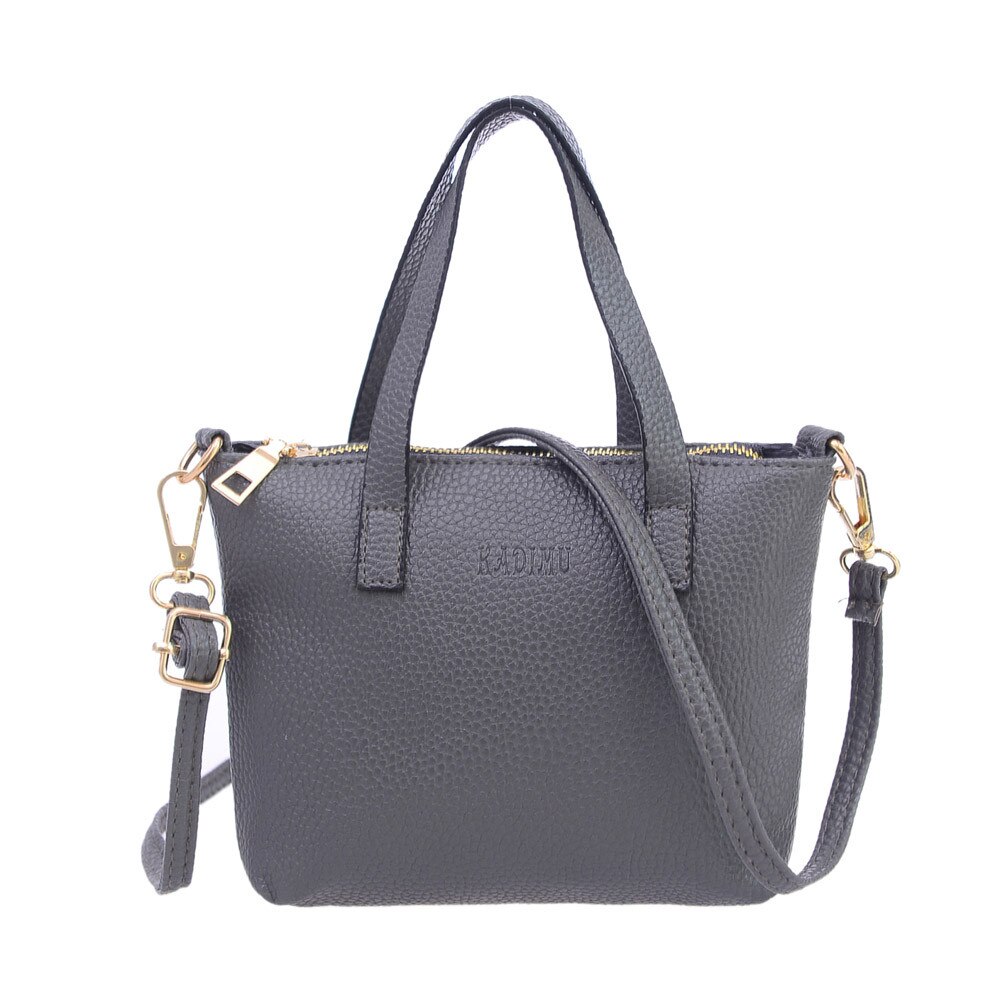 Women Solid Color Crossbody Bag Messenger Bag Phone Coin Bag: Gray