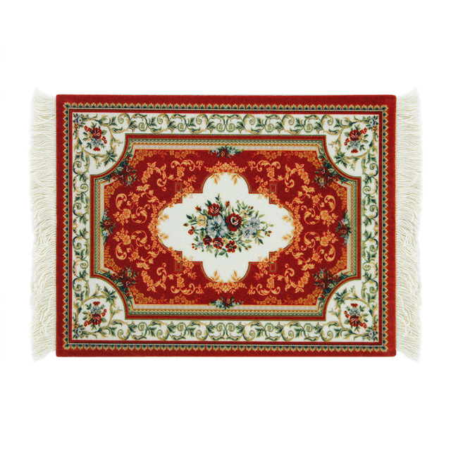 Alfombrilla para ratón, alfombrilla para comida, estilo alfombra persa, goma antideslizante, duradera, impresión rectangular, alfombrillas para ratón para juegos, posavasos: Púrpura