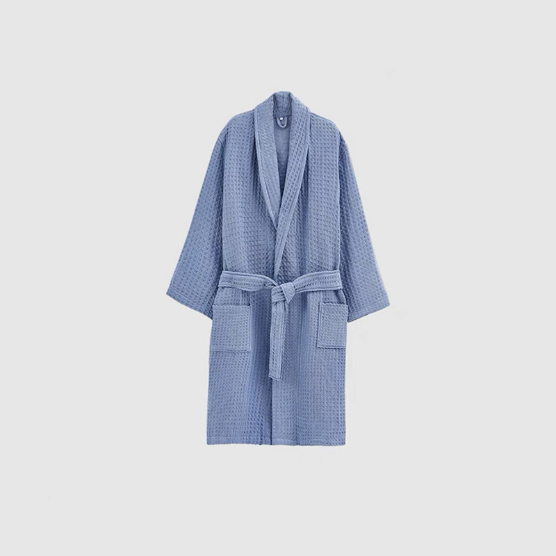 Albornoz de algodón de gofres para pareja adulta, ropa de estar por casa para Hotel, camisón cálido, mediano y largo, cuatro estaciones: M / 31 #