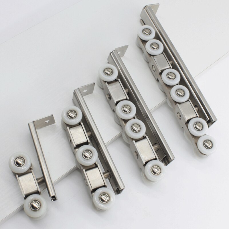 Stainless Steel Sliding Doors Pulley Hanger Roller Hanging Rail Wheels High Load-Bearing Sliding Door Track Rail Hardware