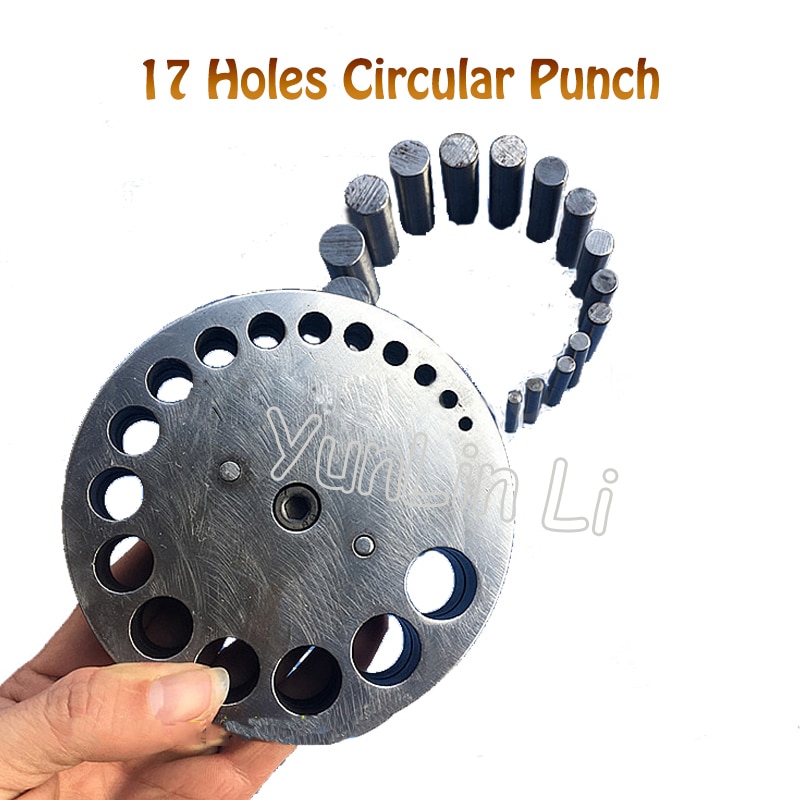 17 Hole Circular Punch Metal Disc Cutter DIY Jewelry Processing Punch Stamping Tools HJ-B80