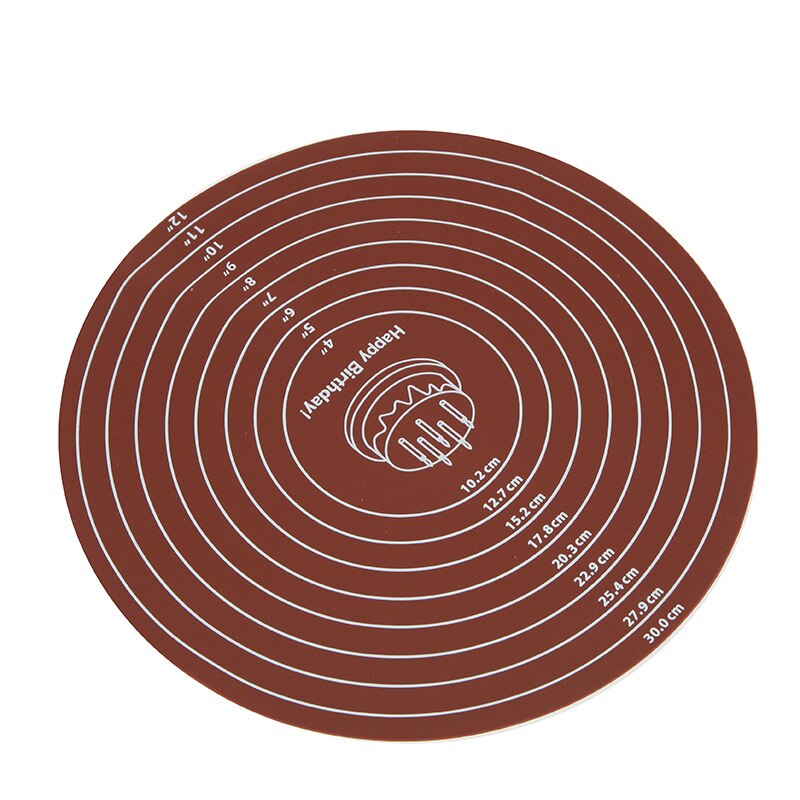 30Cm Ronde Siliconen Bakken Cake Deeg Mat Placemat Cake Deeg Gebak Pad Bakken Levert Keuken Koken Gereedschap Accessoires: Brown