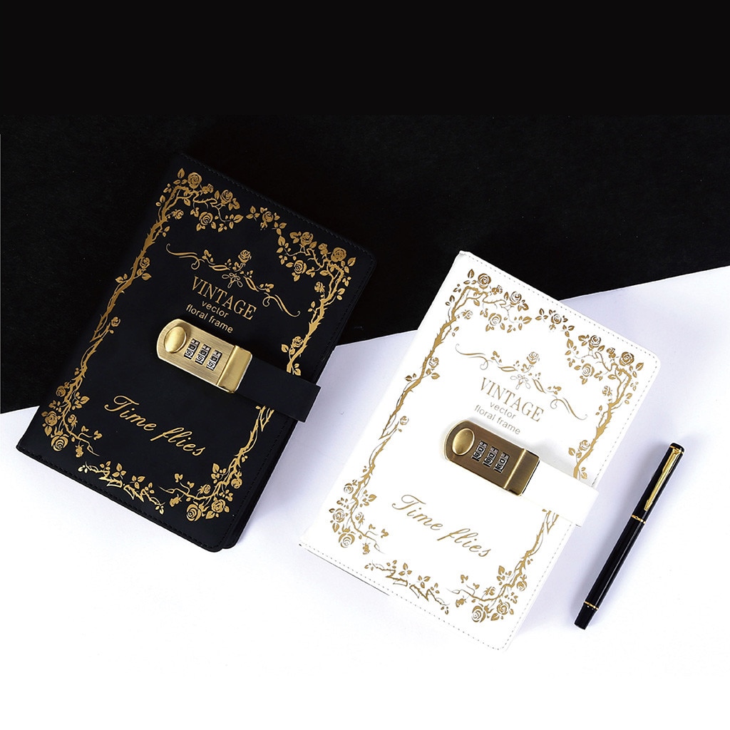Password Notebook Diary Portable Password Booklet Small Fresh Multi-Function European Lock