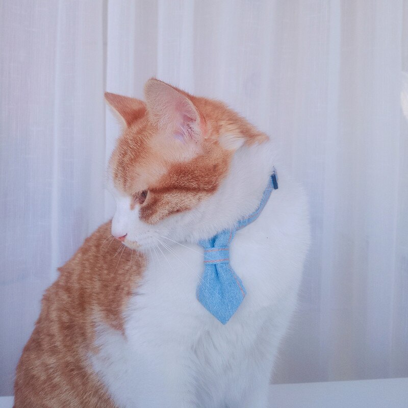 Collar ajustable para mascotas, pajarita para gato y perro, accesorios para vestido de vacaciones, vaquera