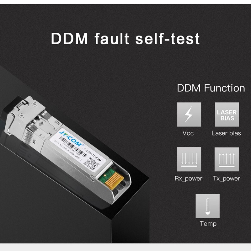 JT-COM 10G Sfp + Duplex Lc Sfp Module Multi-mode 850Nm 300M SFP-10G-SR Voor Mikrotik/Huawei schakelaar